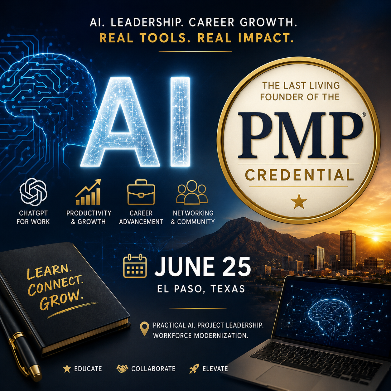 AI leadership and PMP credit flyer